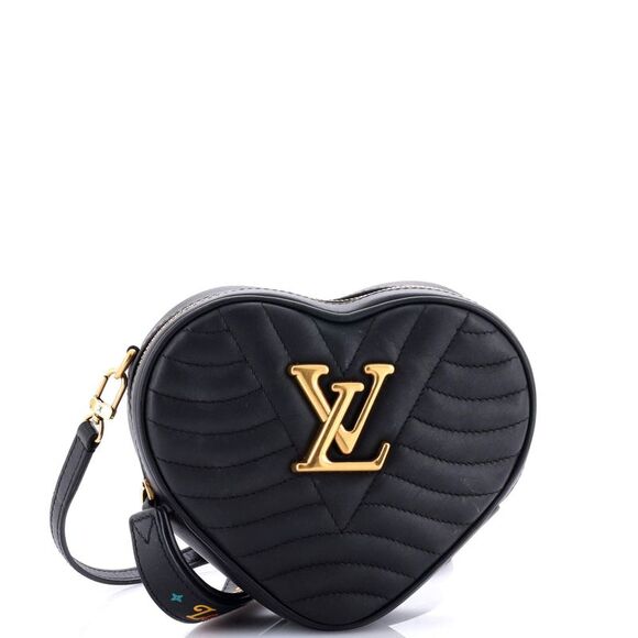 Louis Vuitton New Wave Heart Crossbody Bag Quilted Leather Black - Picture 2 of 9